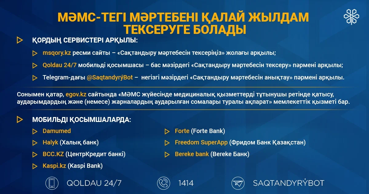 МӘМС-тегі мәртебені қалай жылдам тексеруге болады?