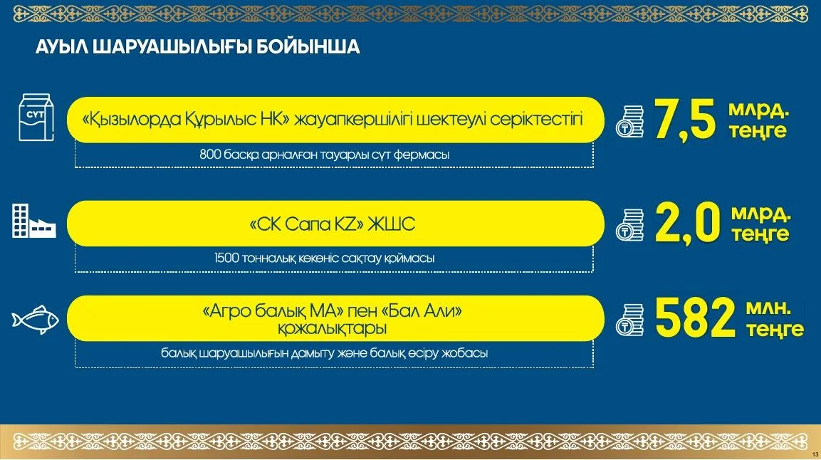 Ауыл шаруашылығы саласы жүйелі даму үстінде